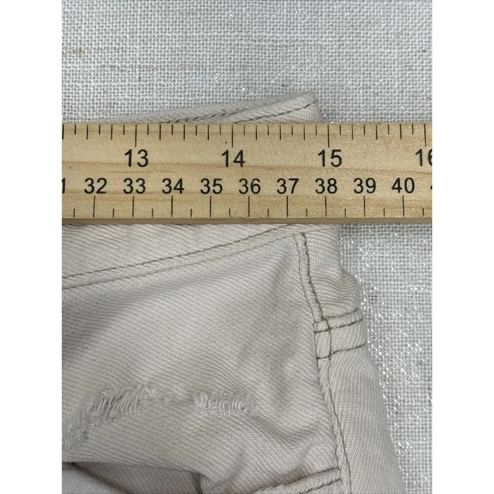 We The Free Women's 26 Button Fly Shorts, Off-White,‎ Distressed, Free People